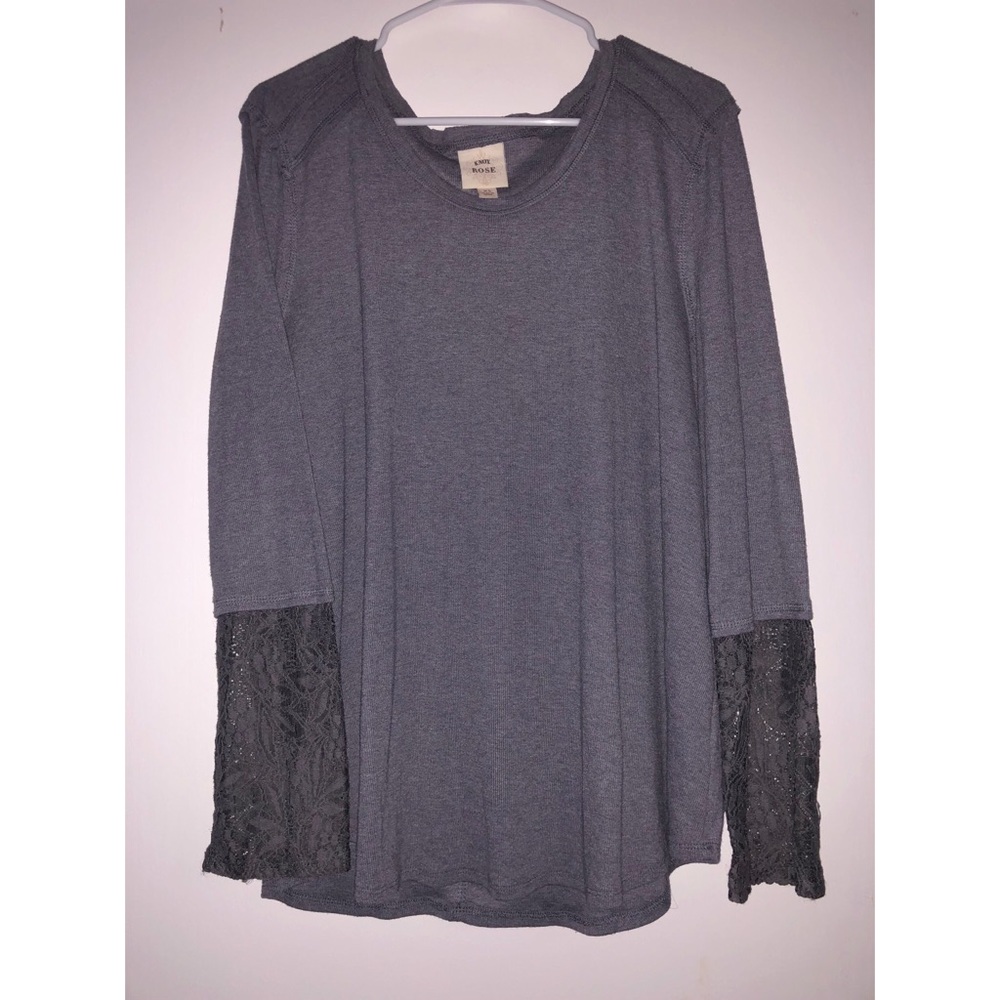 Purple Top with Lace Sleeves